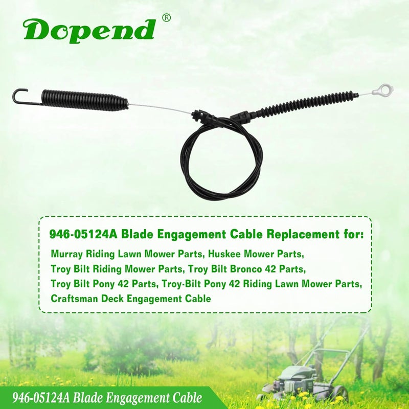 Dopend 946-05124A Blade Engagement Cable for Craftsman T110 Parts, MTD, Troy Bilt, Murray, Huskee Mower Parts, Replaces 946-05124A 746-05124A Deck Engage Cable - Image 2